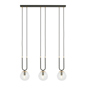 Glam 3 black/transparent 1114/3 lampa wisząca szklane klosze glamour