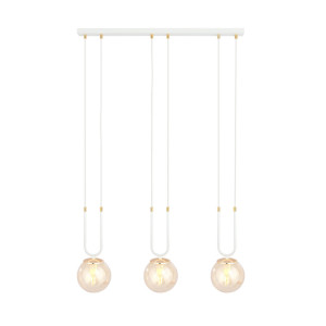 Glam 3 white/miodowy 1117/3 lampa wisząca szklane klosze glamour