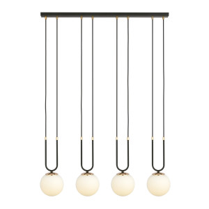 Glam 4 black/opal 1112/4 lampa wisząca szklane klosze glamour