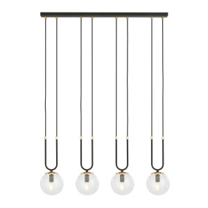 Glam 4 black/transparent 1114/4 lampa wisząca szklane klosze glamour