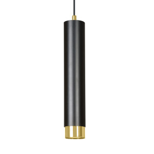 Kibo 1 black-gold 644/1 designerski spot wiszący czarna tuba złote dodatki