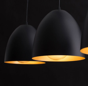 Lenox 2 black-gold 410/2 nowoczesna lampa wisząca czarno / złota