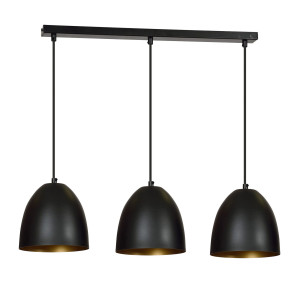 Lenox 3 black-gold 410/3 nowoczesna lampa wisząca czarno / złota