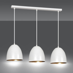 Lenox 3 white-gold 411/3 nowoczesna lampa wisząca biało / złota
