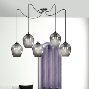 Level 5 bl grafit 757/5 lampa wisząca klosze szklane kule regulowana nowoczesna