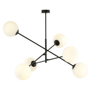 Linear 6 black/opal 1169/6 lampa sufitowa żyrandol nowoczesny klosze