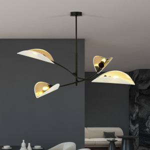 Lotus 4 white/gold 1107/4 lampa sufitowa żyrandol oryginalny design abażury