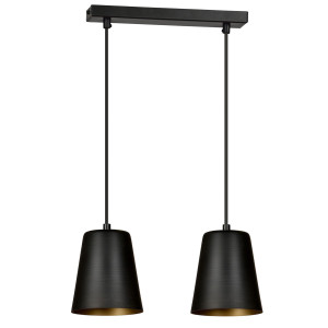 Milga 2 black-gold 415/2 nowoczesna lampa wisząca czarna środek złoty