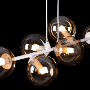 Rossi 6 wh miodowy 879/6 lampa sufitowa wisząca biała miodowe klosze