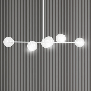 Rossi 6 wh transparent 877/6 lampa sufitowa wisząca biała transparentne klosze