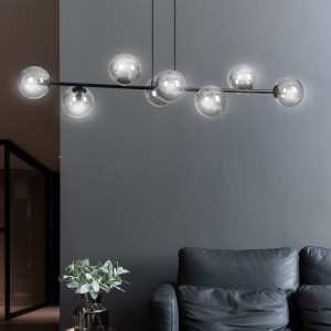 Rossi 8 bl grafit 875/8 lampa sufitowa wisząca czarna szklane klosze design