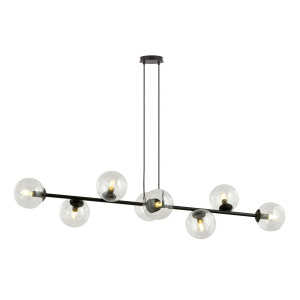 Rossi 8 bl transparent 874/8 lampa sufitowa wisząca czarna transparentne klosze