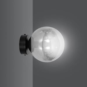 Rossi k1 bl grafit 875/k1 nowoczesny kinkiet czarny szklany klosz design