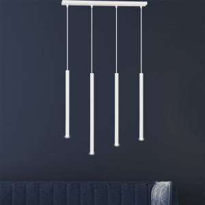 Selter 4 white 553/4 designerski spot wiszący halogen punktowy tuby białe długie