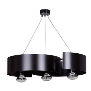 Vixon 3 black 284/3 nowoczesna lampa wisząca chrom czarna