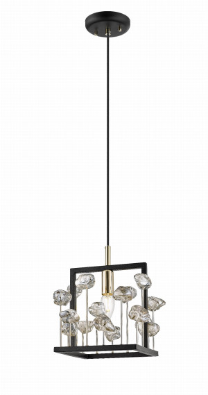Lampa wisząca p0541-01b-sdac matt black / french gold / clear 