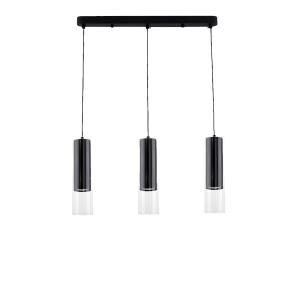 Lampa wiszaca manacor 3 linia wisząca czarna