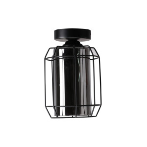 Jonera lampa sufitowa czarny 1x40 e27 klosz dymiony