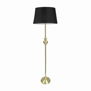 Prima gold lampa podłogowa złoty satynowy 1x60 e27 abażur czarny