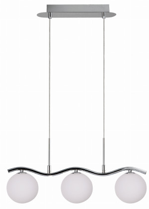 Ramon lampa wisząca chromowy 3x40w g9 klosz biały