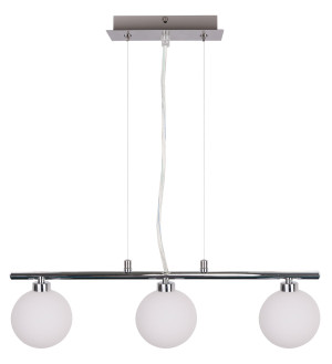 Raisa lampa wisząca chromowy 3x40w g9 klosz biały
