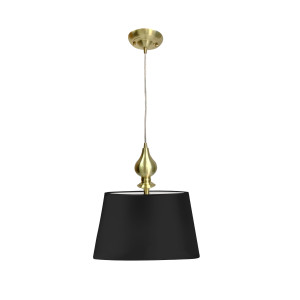 Prima gold lampa wisząca złoty satynowy 1x60 e27 abażur czarny