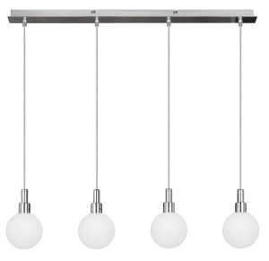 Maldus lampa wisząca chromowy 4x40w g9 klosz biały