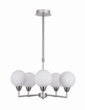 Logos lampa wisząca satynowy 5x25w g9 klosz biały