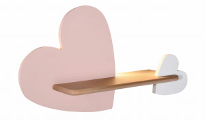 Heart lampa kinkiet 5w led 4000k iq kids różowy+biały