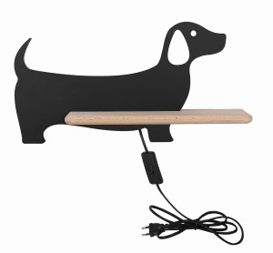 Dog lampa kinkiet 5w led 4000k iq kids z przew czarny