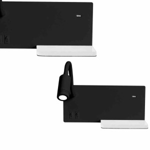 Lampa nocna z półką shelf black led 4w+5w+2w milagro
