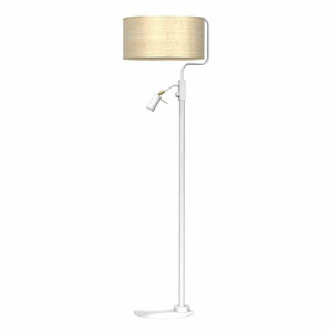Lampa podłogowa marshall white / rattan 1xe27 + 1x mini gu10 milagro