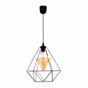 Lampa wisząca alambre black 1xe27 4w żarówka w zestawie milagro