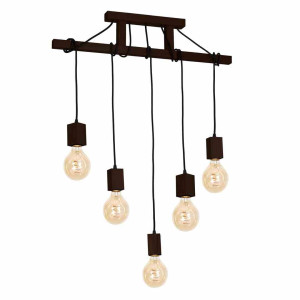 Lampa wisząca jack 5xe27 orzech milagro