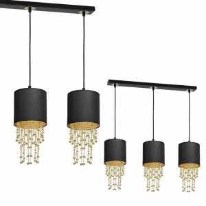 Lampa wisząca almeria black/gold 3xe27 milagro