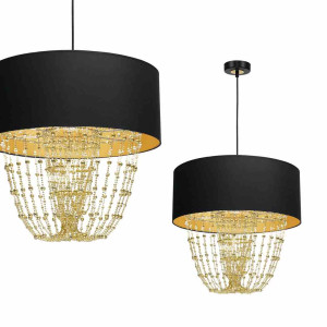 Lampa wisząca almeria black/gold 1xe27 milagro
