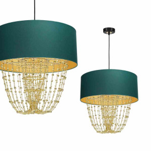 Lampa wisząca almeria green/gold 1xe27 milagro