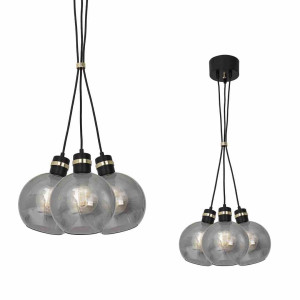 Lampa wisząca omega black / gold 3xe27 milagro