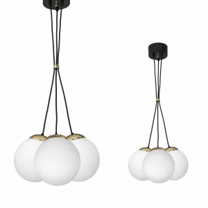Lampa wisząca sparta black / gold 3xe14 milagro
