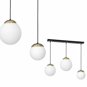 Lampa wisząca sparta black / gold 3xe14 milagro