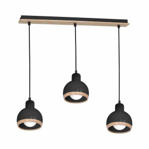Lampa wisząca oval black 3xe27 milagro