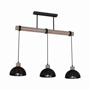 Lampa wisząca erik sawn black/patinated wood 3xe27 milagro