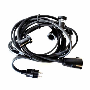 Girlanda profesjonalna ip44 czarna 10m + gniazdo eko-light