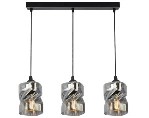 Felis lampa wisząca czarny 3x60w e27 klosz dymiony