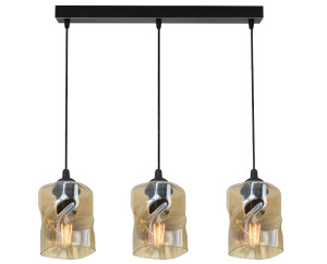 Felis lampa wisząca czarny 3x60w e27 klosz bursztynowy