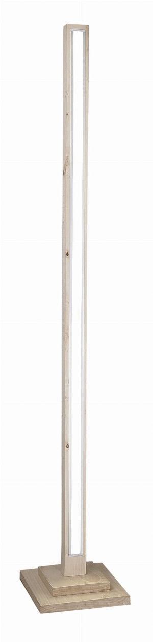 Lampa podłogowa drewno buk + srebrny 1x8w led 4000 alset