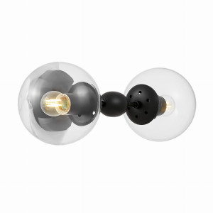 Lampa ścienna kinkiet loftowy przezroczysto-czarny zodiak w2
