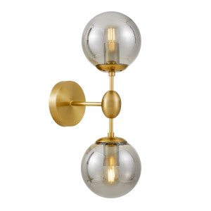 Lampa ścienna kinkiet loftowy mosiężn-dymiony zodiak w2