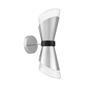 Lampa ścienna kinkiet podwójny nowoczesny chromowany fabro w2