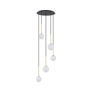 Nowodvorski karo 10303 lampa wisząca zwis 5x12w g9 czarna/złota